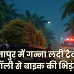 bike accident with tractor trolley in sitapur