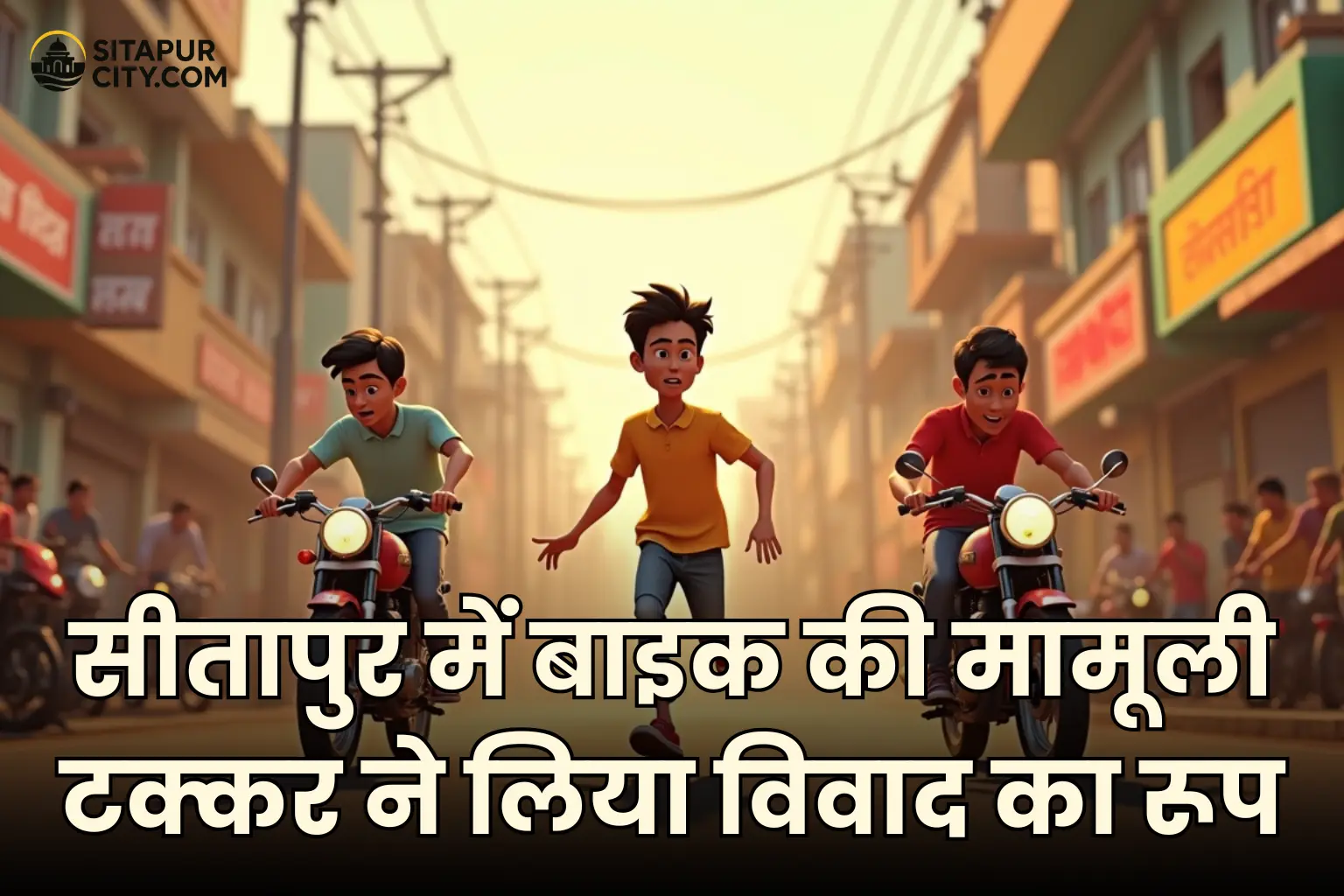 bike collision fight in sitapur