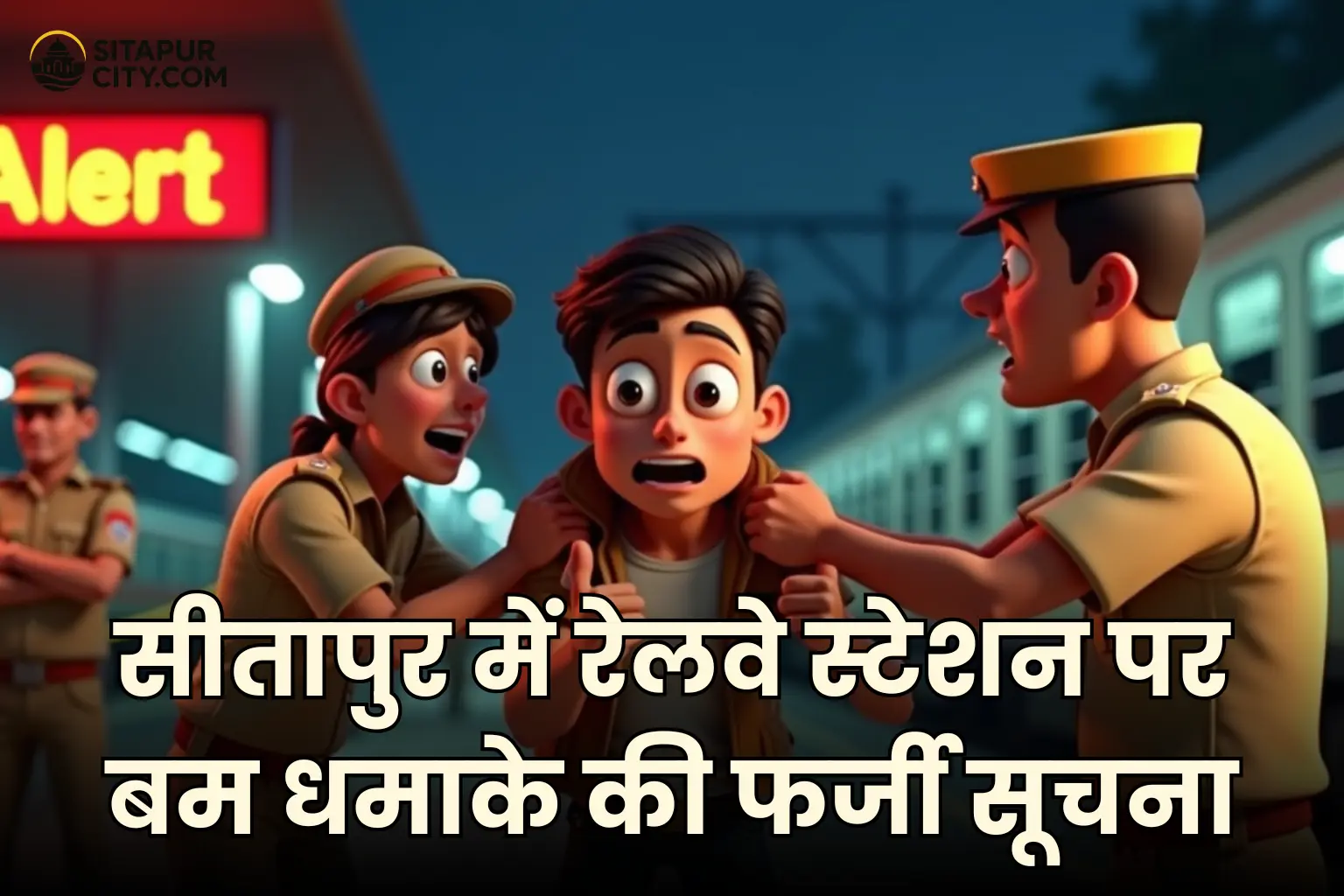 fake bomb blast information at railway station sitapur