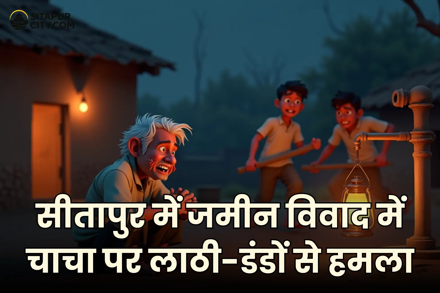 land dispute attack in sitapur