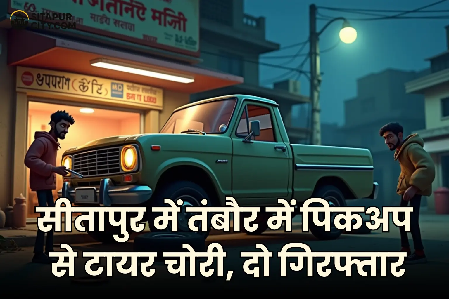 pickup tyre theft in sitapur