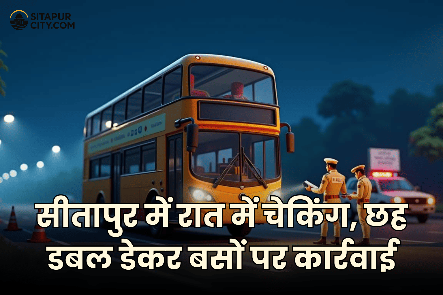 sitapur double decker bus checking