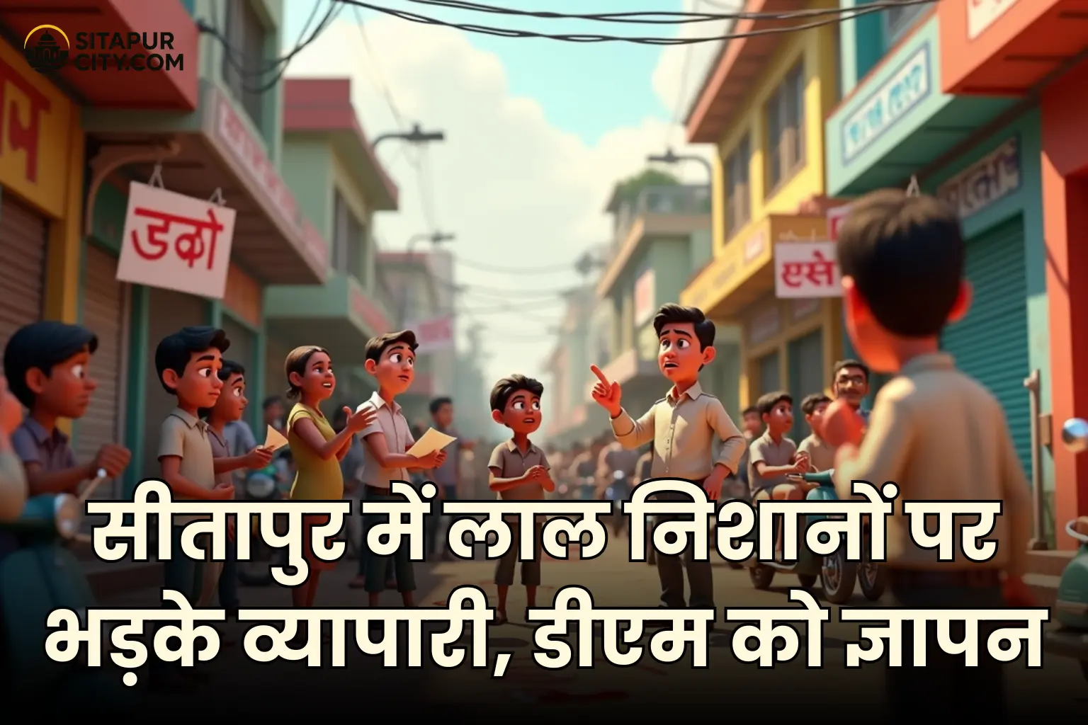 sitapur red mark encroachment protest