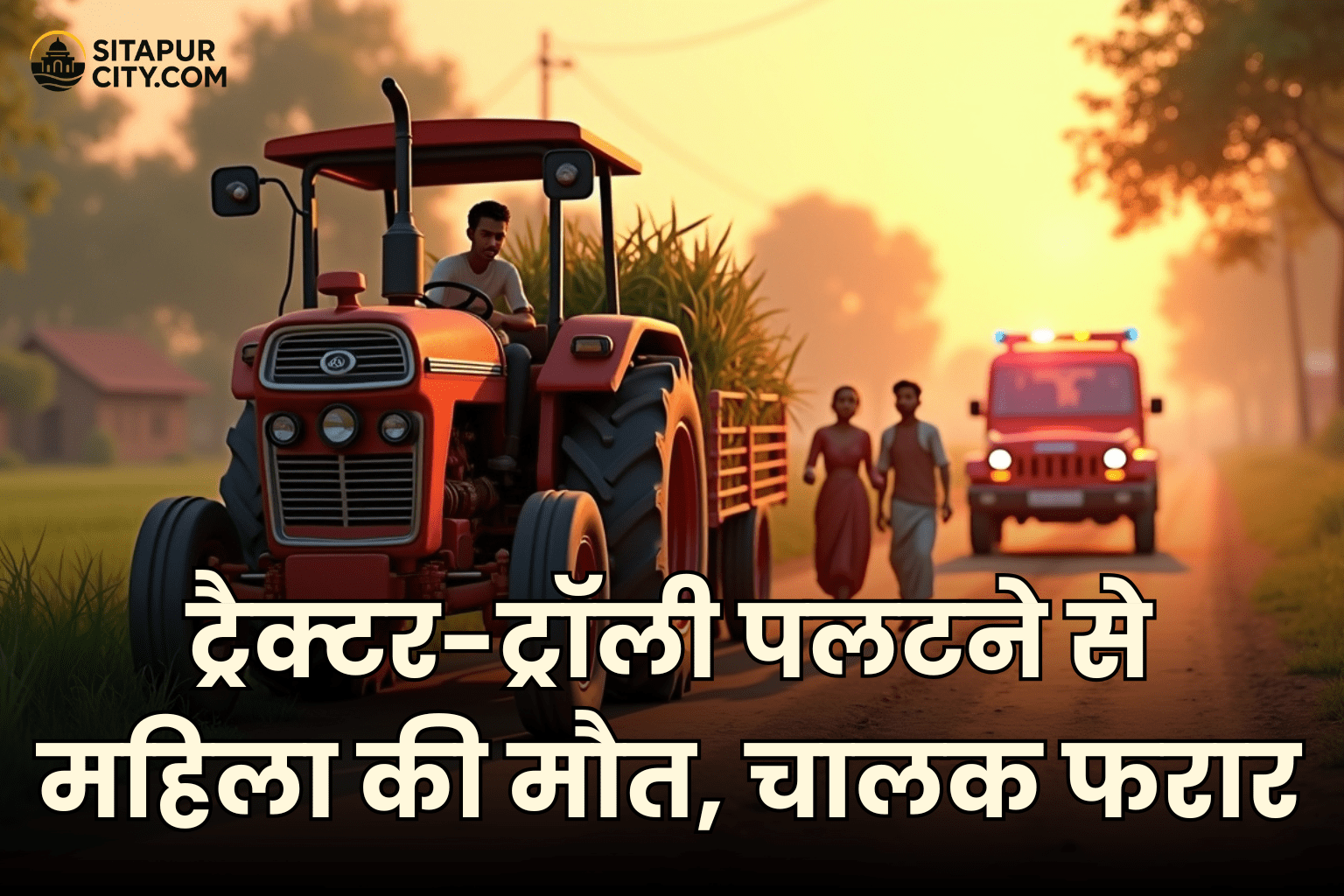 sitapur tractor trolley accident