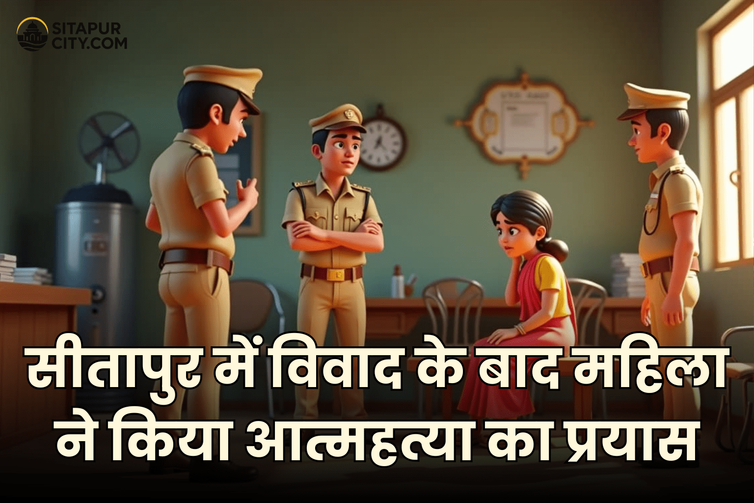 sitapur woman attempted self harm at police post