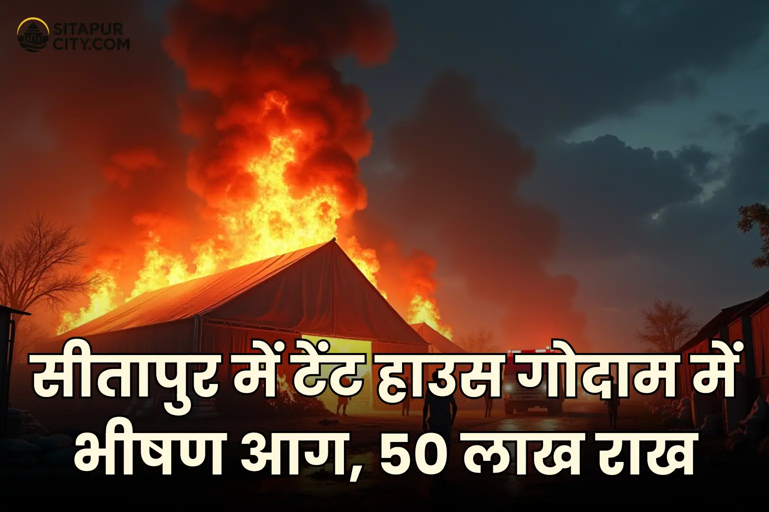 tent house fire in sitapur
