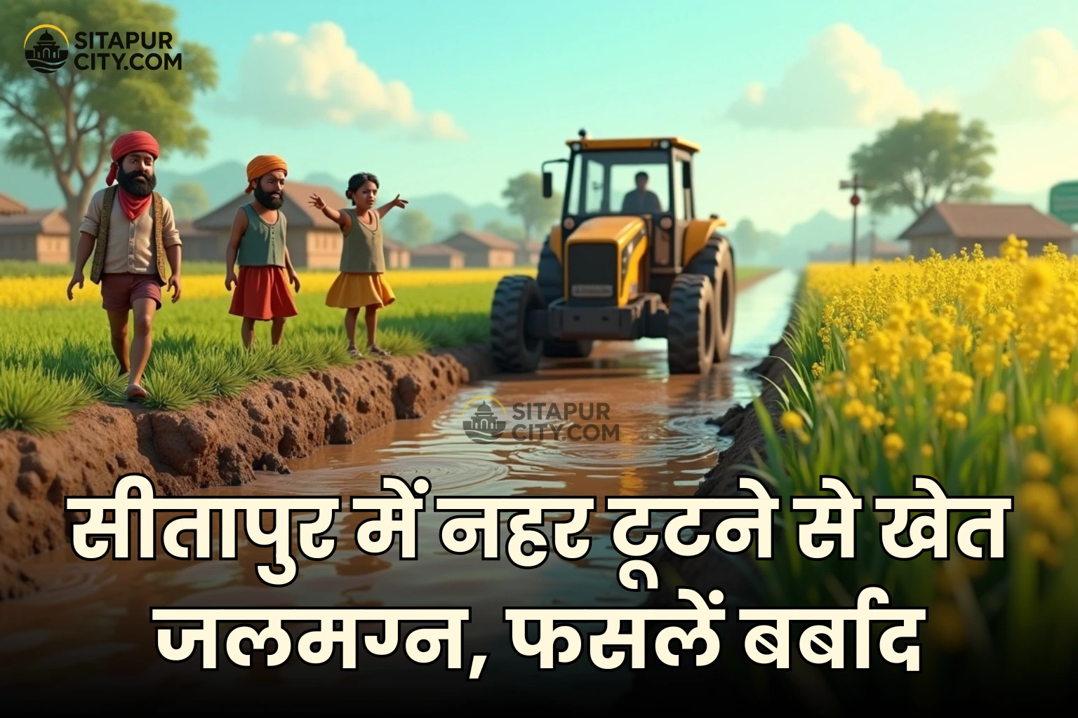 canal breach sitapur farmers loss