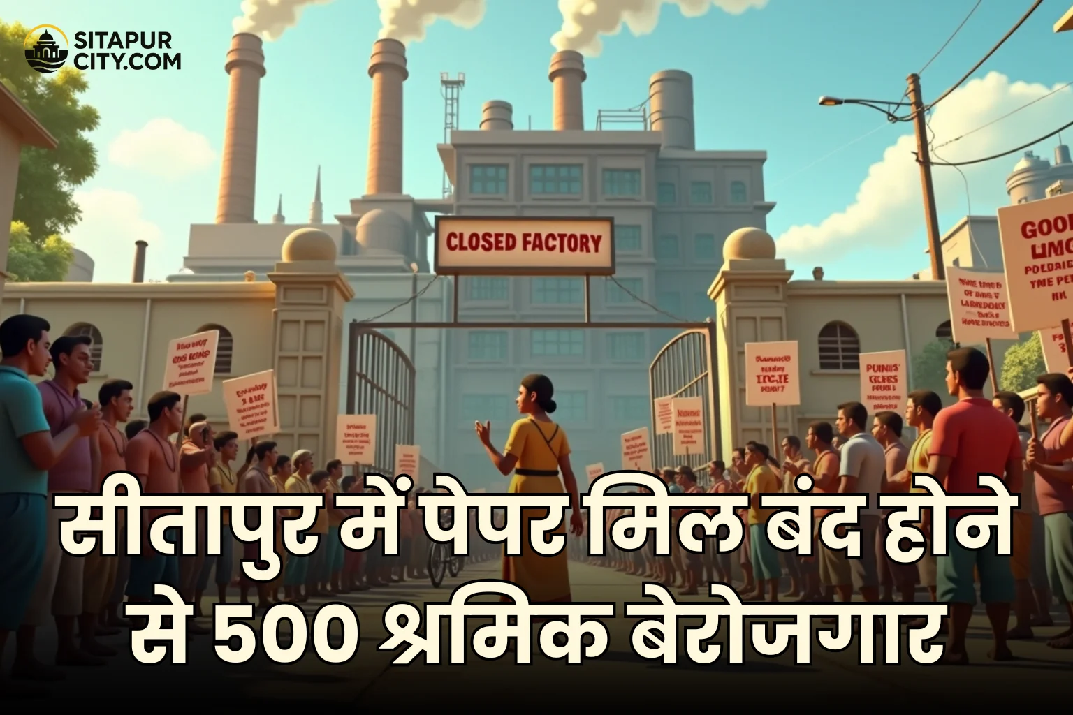 paper mill shutdown sitapur workers protest