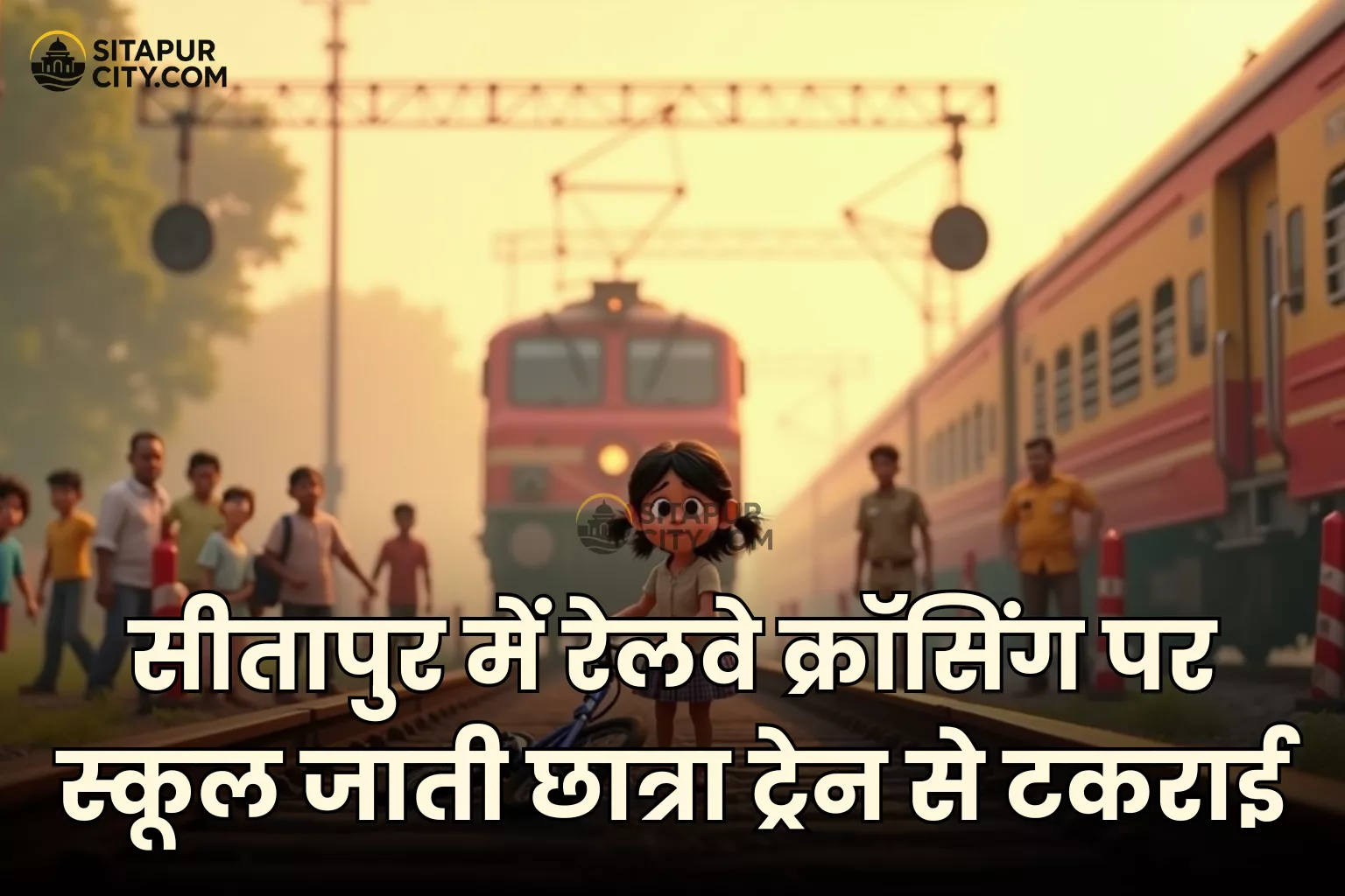 school girl train accident sitapur