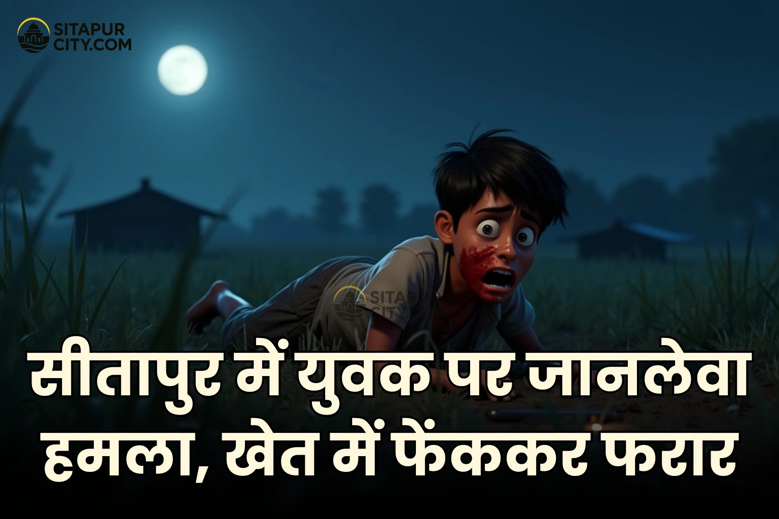 youth attacked with sharp weapon in sitapur