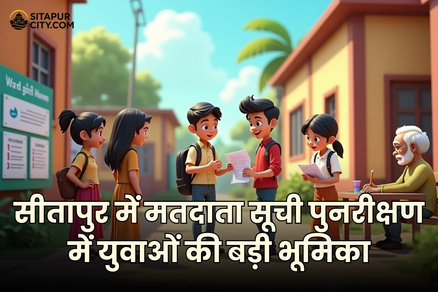 youth helping blo in voter list revision sitapur