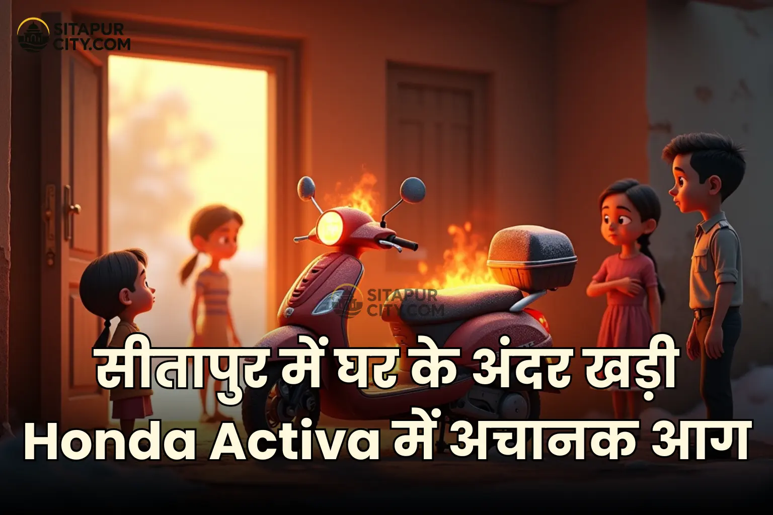 sudden honda activa fire incident